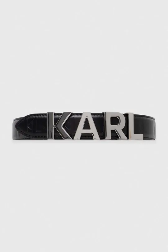 μαύρο Δερμάτινη ζώνη Karl Lagerfeld Γυναικεία
