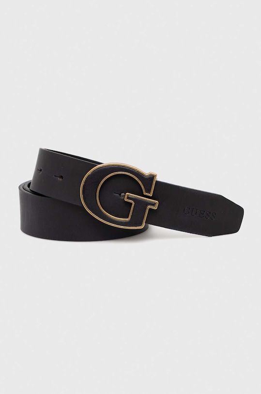Кожаный ремень Guess мужской цвет чёрный | ANSWEAR.ua