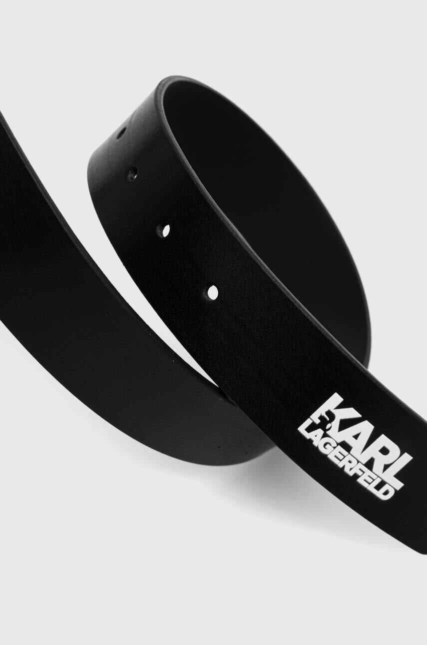 Двухсторонний кожаный ремень Karl Lagerfeld мужской цвет чёрный ...