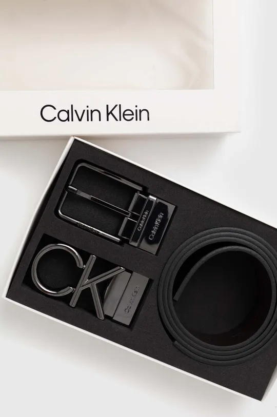 μαύρο Δερμάτινη ζώνη Calvin Klein Ανδρικά