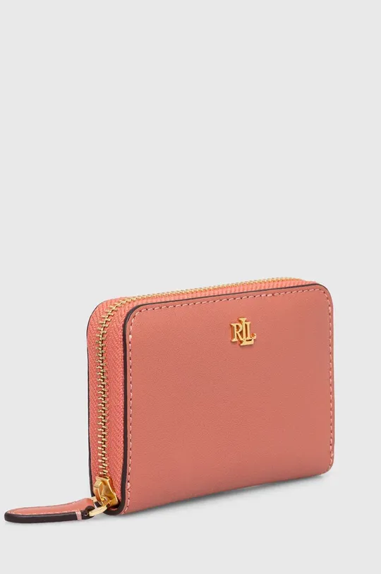 Шкіряний гаманець Lauren Ralph Lauren рожевий