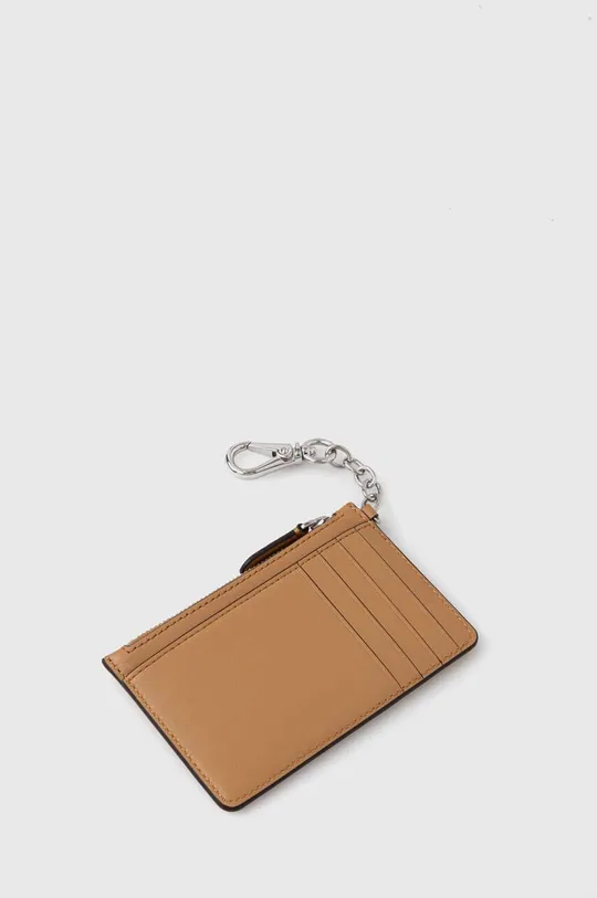 Kožená peňaženka Lauren Ralph Lauren béžová