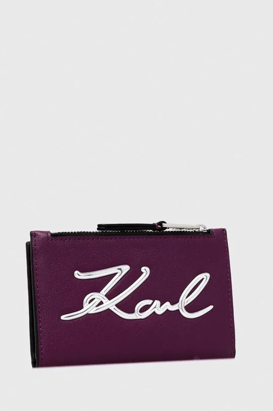 Karl Lagerfeld portfel skóra licowa fioletowy 235W3227