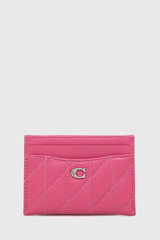 розовый Кожаный чехол на карты Coach Essential Card Case Женский