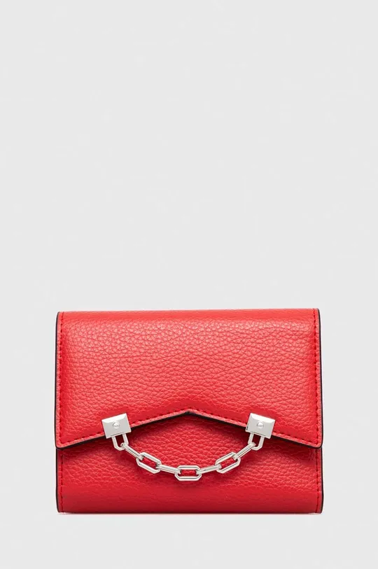 czerwony Karl Lagerfeld portfel skórzany Damski