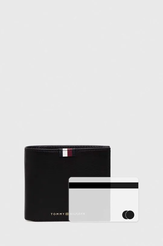 μαύρο Δερμάτινο πορτοφόλι Tommy Hilfiger