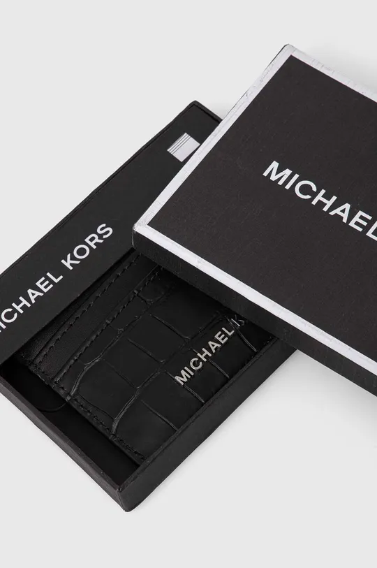 Kožené puzdro na karty Michael Kors Prírodná koža