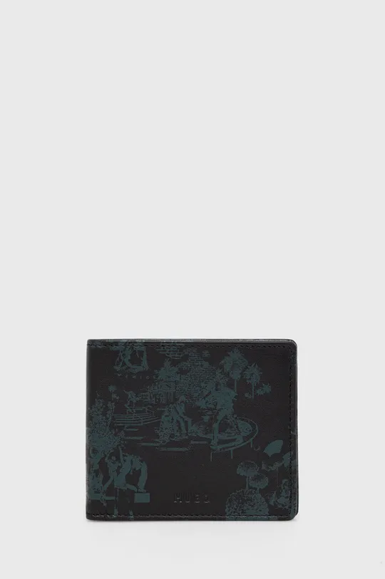 μαύρο Δερμάτινο πορτοφόλι HUGO Ανδρικά