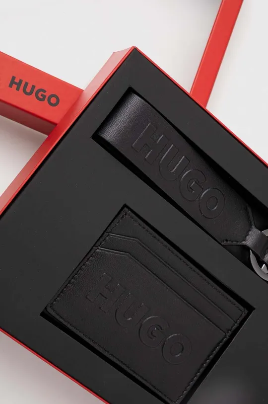 Кожаный футляр для кредитных карт с брелоком HUGO