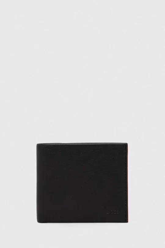 μαύρο Δερμάτινο πορτοφόλι BOSS Ανδρικά