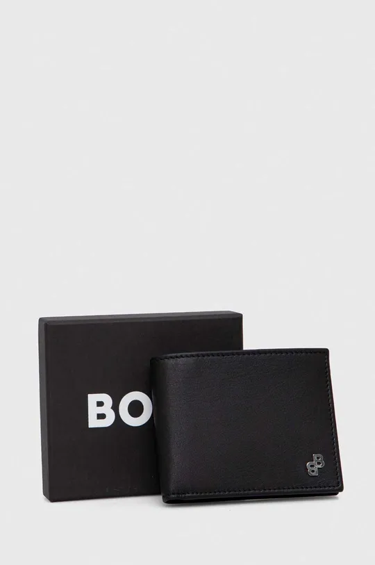 μαύρο Δερμάτινο πορτοφόλι BOSS