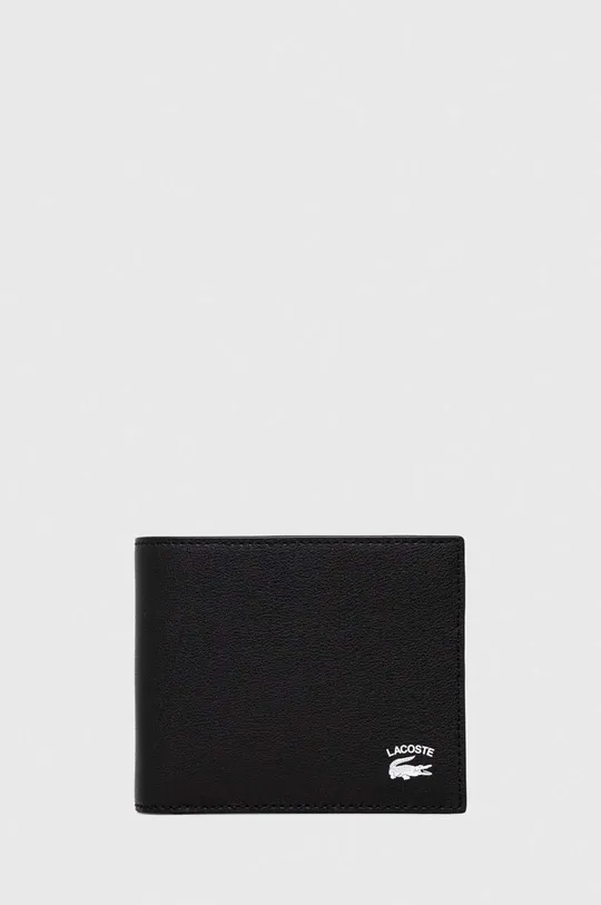 czarny Lacoste portfel skórzany Męski