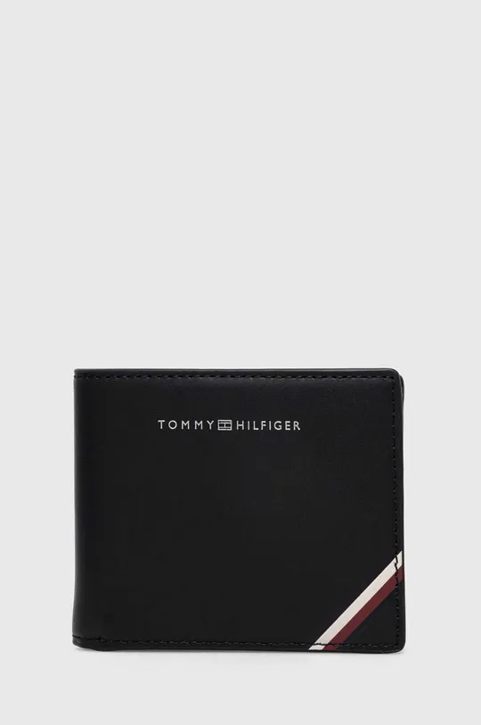 μαύρο Δερμάτινο πορτοφόλι + μπρελόκ Tommy Hilfiger Ανδρικά
