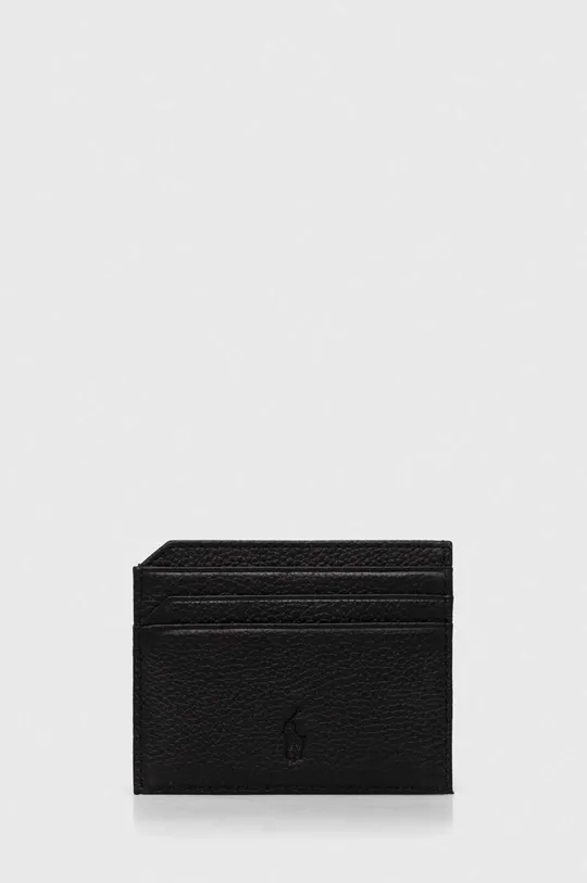 Шкіряний чохол на банківські карти Polo Ralph Lauren чорний