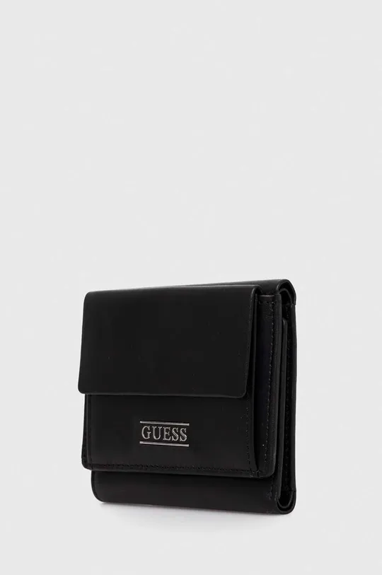 Δερμάτινο πορτοφόλι Guess μαύρο