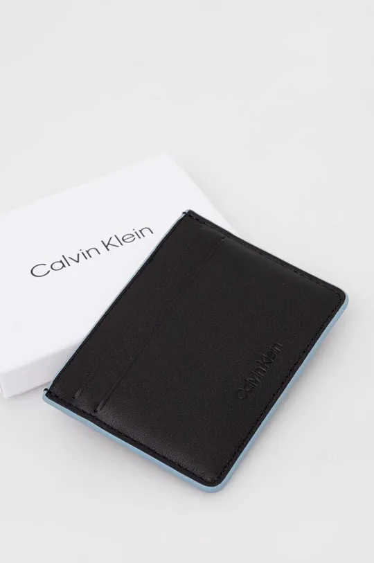 Kožené puzdro na karty Calvin Klein Prírodná koža