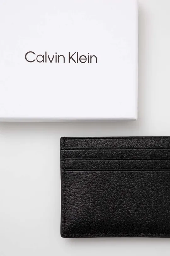 Kožené puzdro na karty Calvin Klein 100 % Prírodná koža