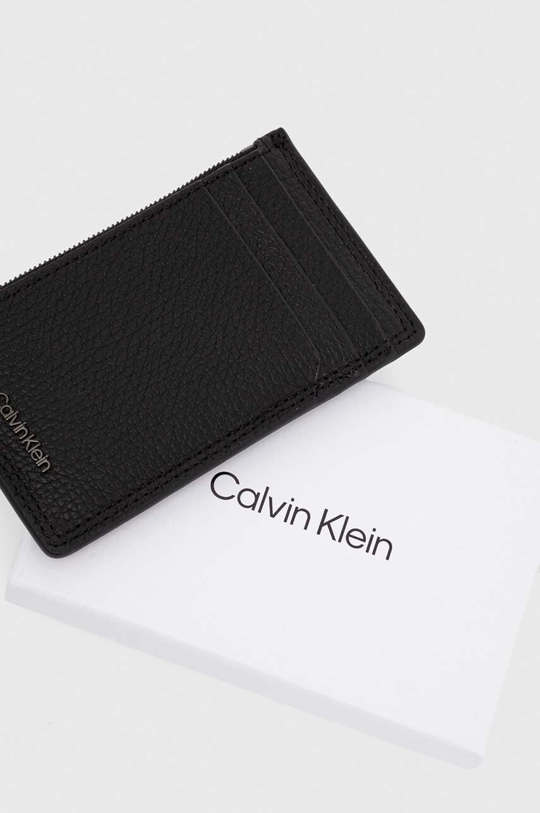 czarny Calvin Klein portfel skórzany