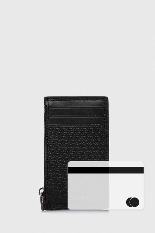 μαύρο Δερμάτινο πορτοφόλι Calvin Klein