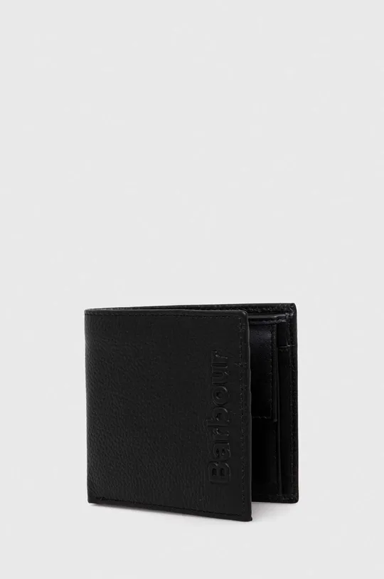 Usnjena denarnica Barbour črna
