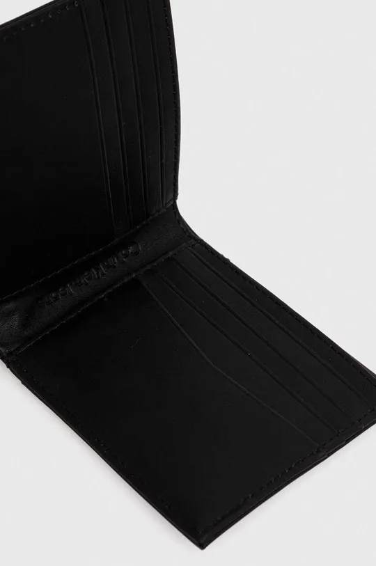 czarny Calvin Klein Jeans portfel skórzany + brelok