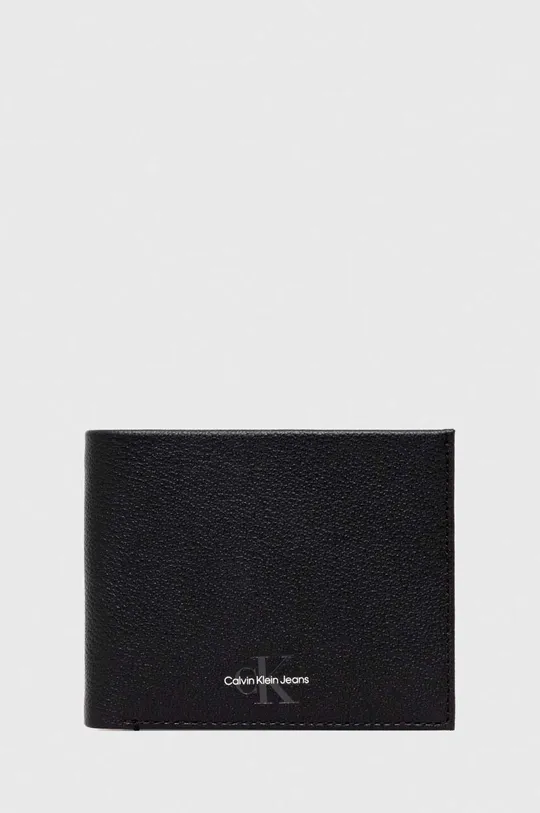 Шкіряний гаманець Calvin Klein Jeans чорний