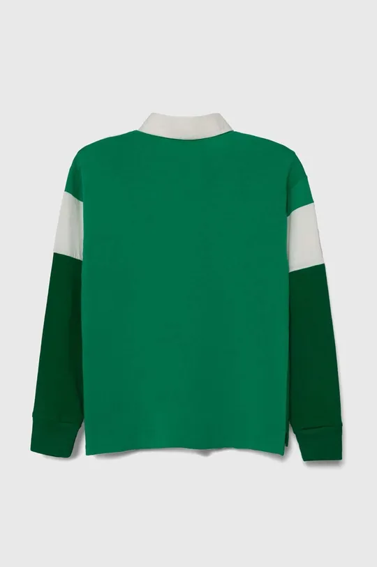 Detská bavlnená košeľa s dlhým rukávom United Colors of Benetton zelená