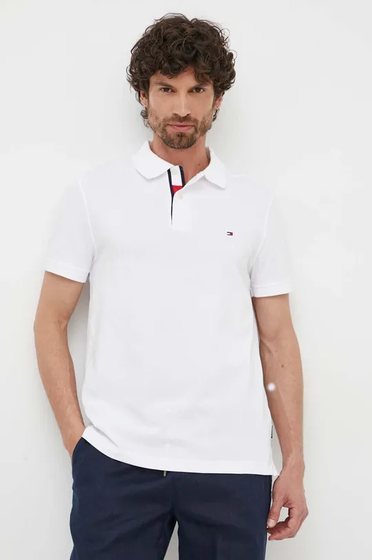 bianco Tommy Hilfiger polo in cotone
