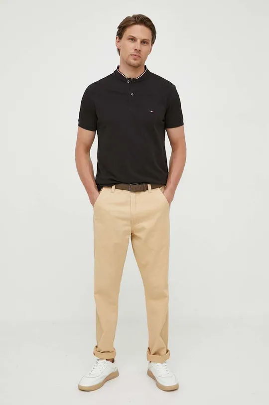 Tommy Hilfiger polo bawełniane czarny