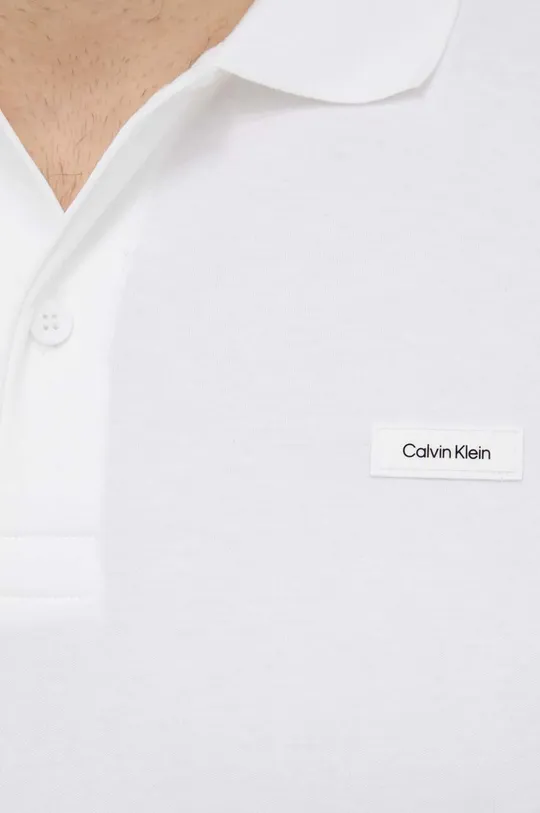 biela Bavlnené polo tričko Calvin Klein