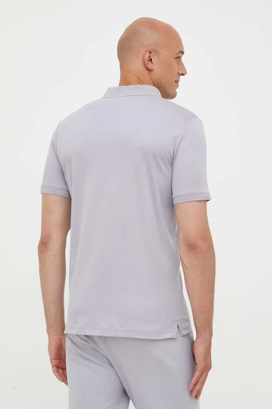 Βαμβακερό μπλουζάκι πόλο Calvin Klein μωβ