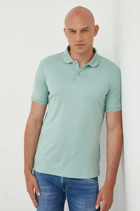 πράσινο Βαμβακερό μπλουζάκι πόλο Calvin Klein Ανδρικά