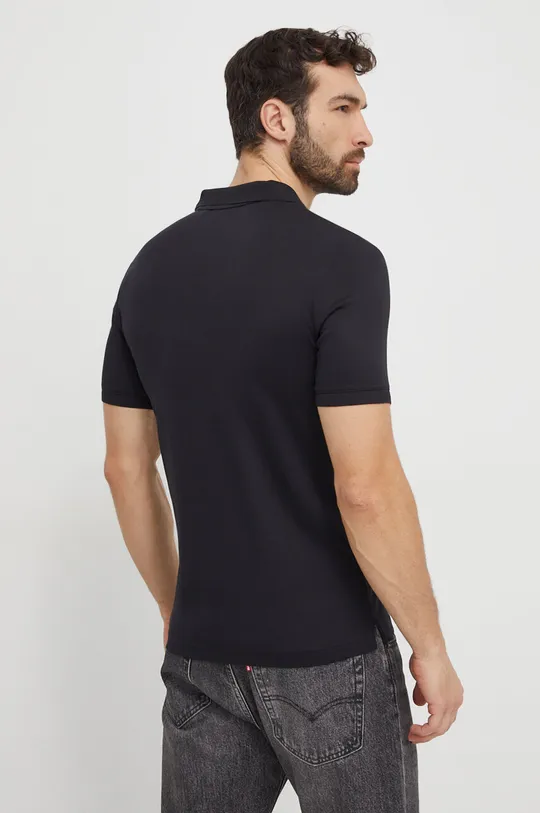 Βαμβακερό μπλουζάκι πόλο Calvin Klein μαύρο