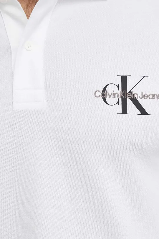 biela Polo tričko Calvin Klein Jeans