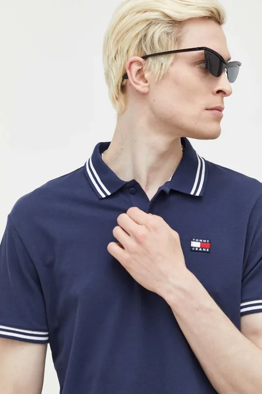 blu navy Tommy Jeans polo in cotone Uomo