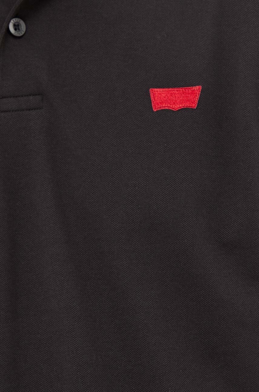 Levi's polo męski kolor czarny gładki | Answear.com