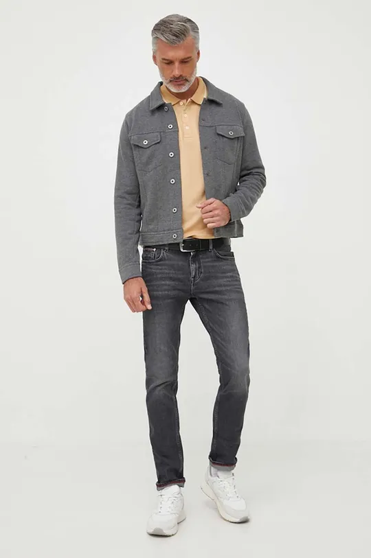 Βαμβακερό μπλουζάκι πόλο Pepe Jeans Lisson μπεζ