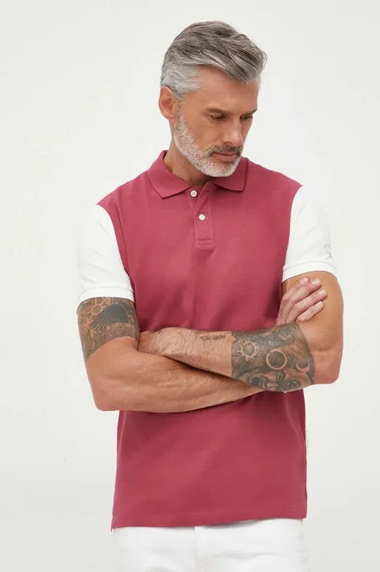 ροζ Βαμβακερό μπλουζάκι πόλο Pepe Jeans Londgford Ανδρικά