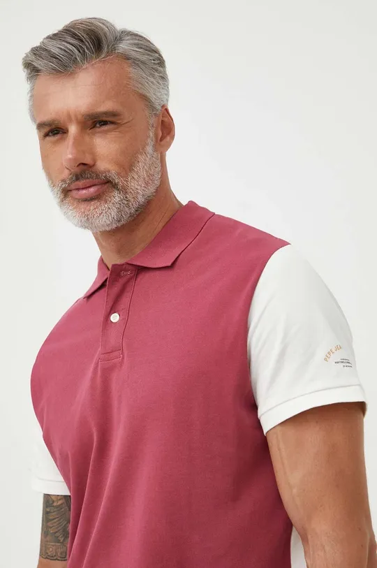 ροζ Βαμβακερό μπλουζάκι πόλο Pepe Jeans Londgford