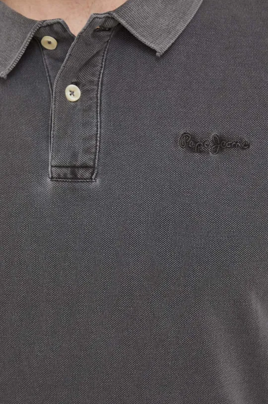 γκρί Βαμβακερή μπλούζα με μακριά μανίκια Pepe Jeans Oliver