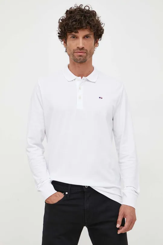λευκό Βαμβακερή μπλούζα με μακριά μανίκια Pepe Jeans Ανδρικά