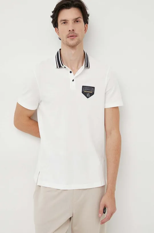 biela Polo tričko Armani Exchange Pánsky