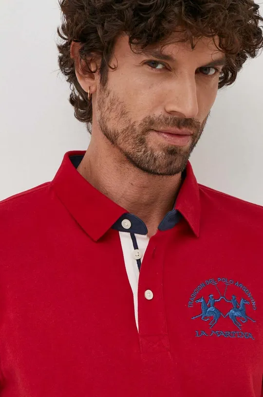 crvena Pamučna majica dugih rukava La Martina