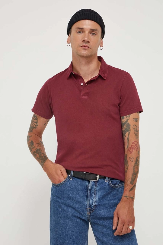 bordo Pamučna polo majica Superdry Muški