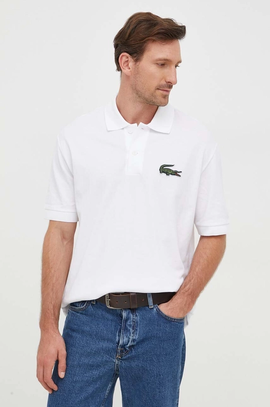 alb Lacoste polo de bumbac De bărbați