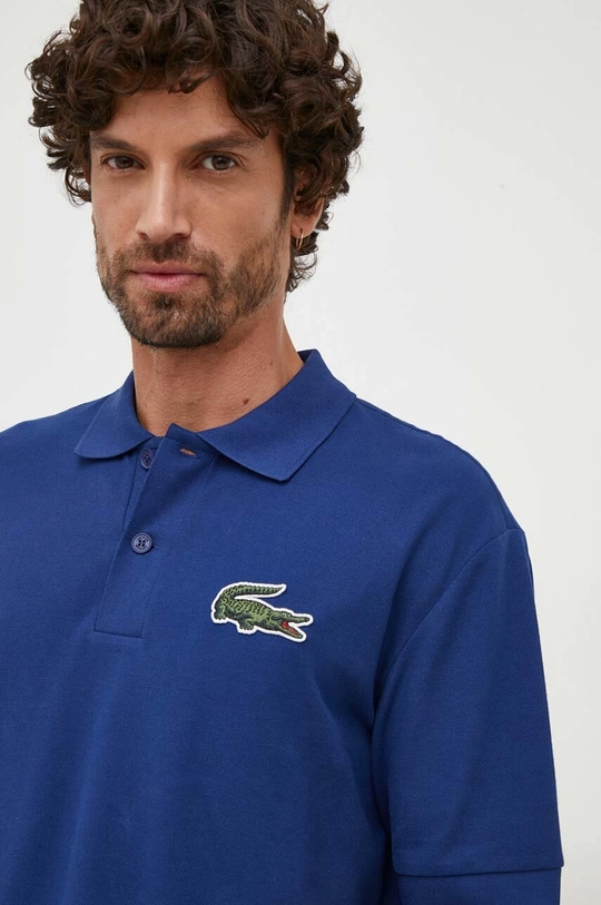 albastru Lacoste polo de bumbac De bărbați