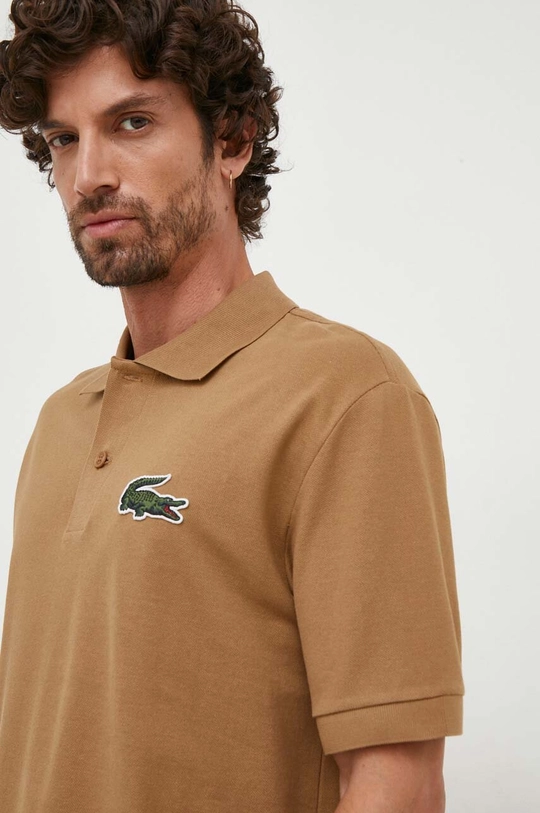 μπεζ Βαμβακερό μπλουζάκι πόλο Lacoste