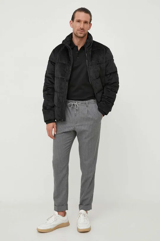 Karl Lagerfeld polo bawełniane czarny