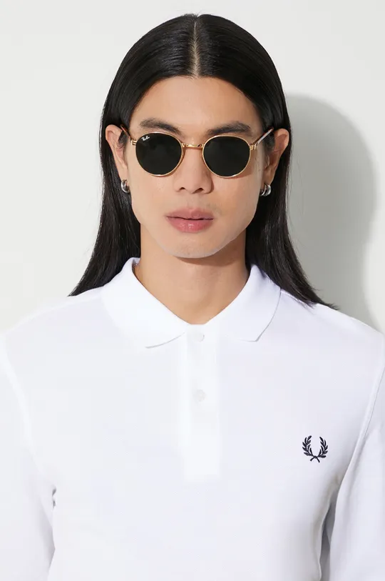 white Fred Perry cotton longsleeve top Men’s