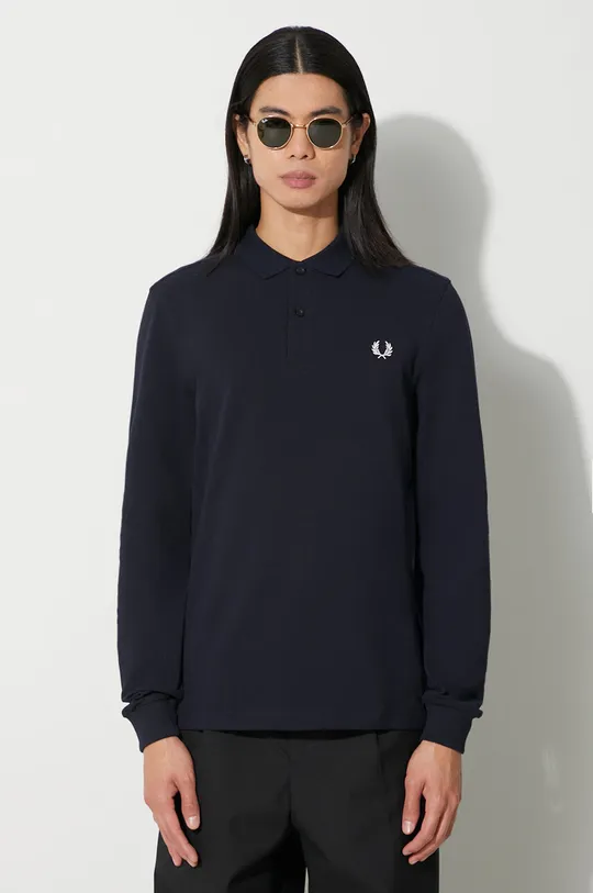 navy Fred Perry cotton longsleeve top Men’s